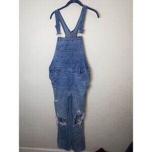 Womens Overalls Denim Distressed Jeans S Y2k 90s chore ranch